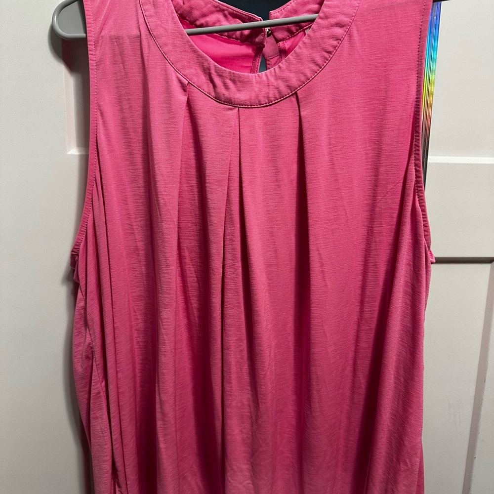 Chic Pink Sleeveless Blouse